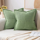 Axyaa Corduroy Throw Pillow Cover 18x18 Soft Decorative Cushion for Sofa
