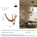 Axyaa Wood LED Pendant Light Luxury Chandelier for Living Room