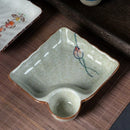 Axya Japanese Ceramic Dumpling Plate Set with Vinegar and Soy Sauce Dishes