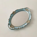 Axyaa Oval Decorative Plate Tray Mirror Jewelry Display Candy Makeup Organizer