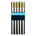 Axyaa White Metal Alloy Chopsticks Set - 5 Pairs Reusable Japanese Chinese Korean Tableware