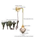 Axyaa Grey Glass LED Wall Lamps Bedroom Living Room Modern Copper Wandlamp