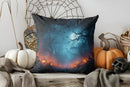 Axyaa Moonlit Woods & Pumpkins Pattern Cushion Cover for Sofa, Bedroom, Car