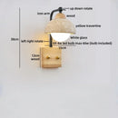 Axyaa LED Wall Lights Yellow Travertine White Glass Wood Wabi Sabi Bedside Lamp