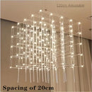 Axyaa Chrome Square LED Pendant Lamp - Stainless Steel - Adjustable Cord - Modern Lighting
