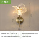Axyaa Modern Flower LED Wall Sconce with Crystal Ball and Petal Design