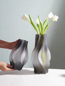 Axyaa Nordic Frost Glass Vase Modern Home Decor Stand for Flowers