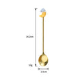 Axyaa Cartoon Dessert Spoon Set - Gold Cutlery for Coffee, Ice Cream, and More