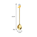 Axyaa Cartoon Dessert Spoon Set - Gold Cutlery for Coffee, Ice Cream, and More