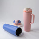 Axyaa 1200ml Car Cup with Flip Lid, Dual Drink Fruit Cup & Insulated Design