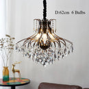 Axyaa Vintage American Style Black Gold Ceiling Chandelier E14 Retro Living Room Lighting