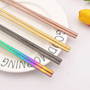 Axyaa Stainless Steel Matte Dinnerware Set 8Pcs Flatware Spoon Chopsticks