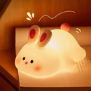 Axyaa Silicone Bunny Night Light RGB LED USB Rechargeable Touch Sensor Toy-led Night Lamp