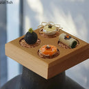 Axya Four Grid Wooden Tableware Dessert Sushi Plates Specialty Tableware