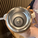 Axyaa Cute Cat Stainless Steel Tumbler with Straw - 500ml Thermal Cup