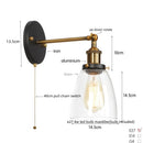 Axyaa Single Arm LED Wall Lamp Glass Iron Vintage Retro Stair Light Fixture