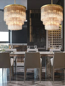 Axyaa Luxury Grand Square Chandelier Pendant Light for Living Room and Restaurant Home Decor