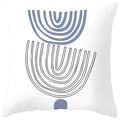 Axyaa Abstract Geometric Pillowcase in Nordic Blue Purple - Peach Skin Fabric