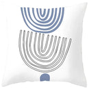 Axyaa Abstract Geometric Pillowcase in Nordic Blue Purple - Peach Skin Fabric