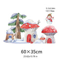 Axyaa Winter Cabin Christmas Window Clings - Snowy Forest Static Decals