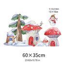 Axyaa Winter Cabin Christmas Window Clings - Snowy Forest Static Decals