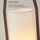 Axyaa Japanese Wooden Floor Lamp with LED Light and Fabric Lampshade