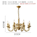 Axyaa Retro Copper Gold Candle Chandelier French Luxury Pendant Lamps