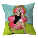 Axyaa Geometric Character Pillowcase | Sofa Home Decor Polyester Cushion