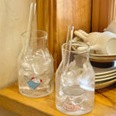 Axyaa Cat Glass Cup & Straw Set - Cute & Aesthetic Tumbler for Various Drinks