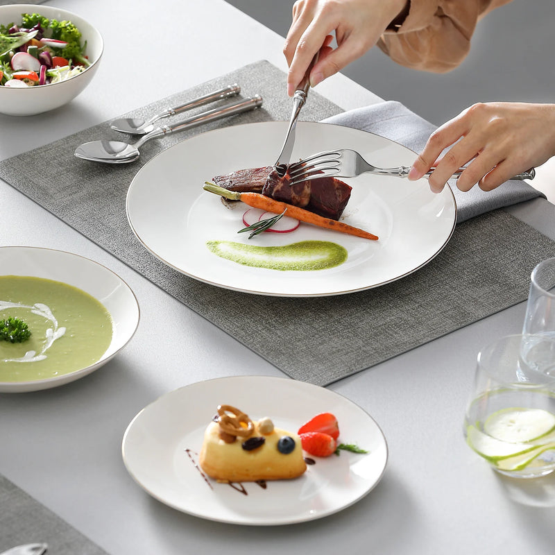 Axya JERA 32-Piece White Porcelain Tableware Set for 8