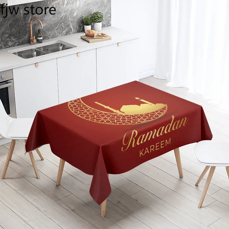 Axyaa Ramadan Kareem Decor Tablecloth - Waterproof & Stain Resistant