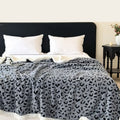 Axyaa Leopard Print Flannel Nap Blanket, Warm for Autumn/Winter