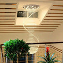 Axyaa Spiral Crystal Chandelier | Luxury Rain Drop Ceiling Light for High Ceilings