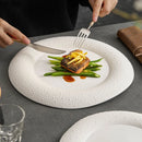 Axyaa White Pearl Dot Ceramic Steak Pasta Dessert Snack Plate Molecular Cuisine Tableware