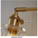 Axyaa Clear Glass Copper Wall Lights Nordic Modern Rotation Switch Lighting