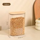 Axyaa Clear Storage Jars with Wood Lid, Airtight Food Container for Kitchen Organization