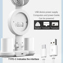 Axyaa Rechargeable LED Desk Lamp with Fan, Clock, and Night Light