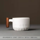 Axyaa Ceramic Kung Fu Teacup in Frosted Finish with Wooden Handle