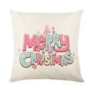 Christmas Party Pillowcase with Santa Claus & Snowman Print for Home Decoration by Axyaa.