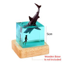 Axyaa Marine Whale Shark Diver Cube LED Table Lamp Resin Decorations Night Lights