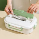 Axyaa Stainless Steel Thermal Lunch Box with Cutlery Set - 4/5 Grids, Microwave Safe