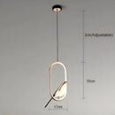 Axyaa Magpie LED Pendant Lamp: Minimalist Circular Lighting for Living Room, Bedroom, and Kitchen