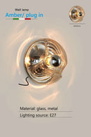 Axyaa Handblown Glass Wave Texture Wall Sconce with E27 Socket