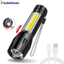 Axya Super Bright LED Flashlight: Waterproof Zoom Torch, High Lumen, USB Charging