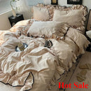 Axyaa Summer Ice Silk Lace Four-Piece Bedding Set - Korean Style