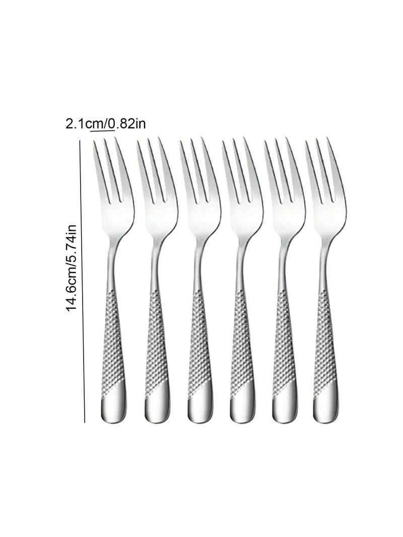 Axyaa Stainless Steel Silver High-End Star Diamond 30pc Tableware Set for Luxury Dining