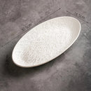 Axyaa Stone Patterned Ceramic Fish Plate: Unique Oval Serving Dish for Sushi, Sashimi & Molecular Cuisine