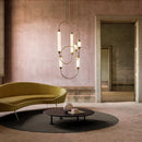 Axyaa Art Deco LED Chandelier in Gold, Black, and Chrome Finishes