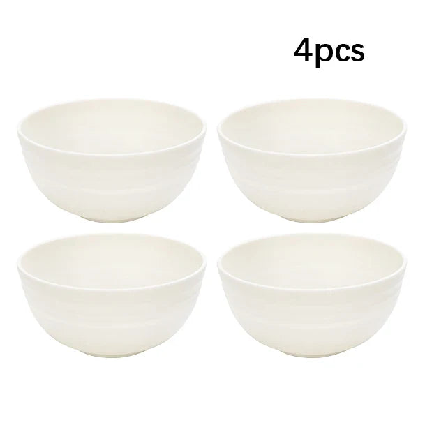Axyaa White Plastic Tableware Set: Plate, Bowl, Cup, Fruit Plate, Dessert Plate, Salad Bowl, Drink Cup