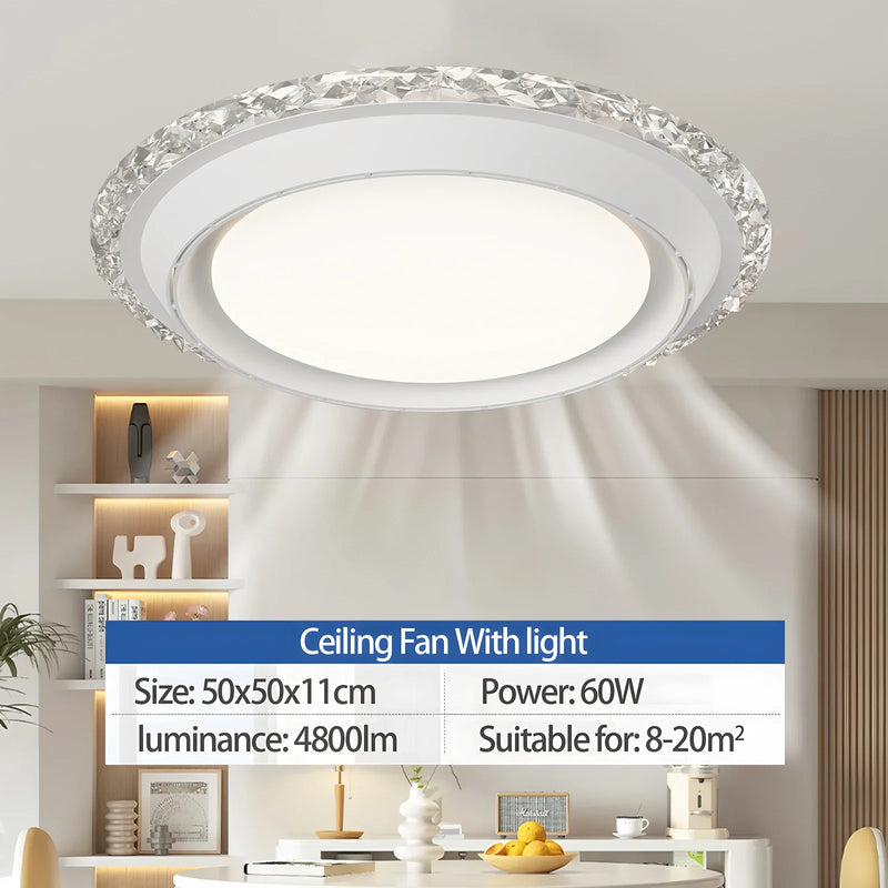 Axyaa Bladeless Ceiling Fan Light Remote Dimmable Bedroom Circulator